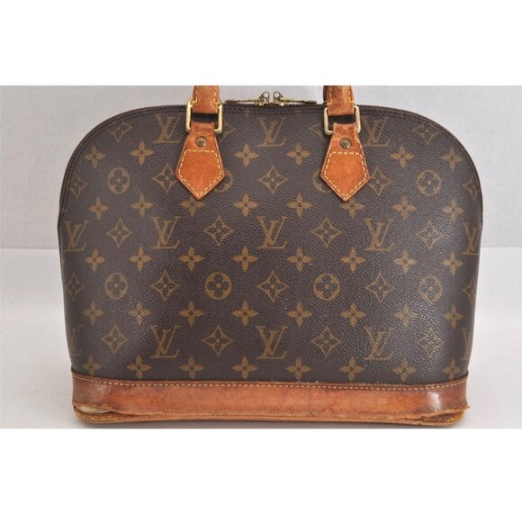 Authentic Louis Vuitton Monogram Alma Handbag Purse With Leather Trim - Picture 2 of 15
